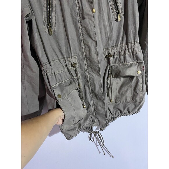 Levis Jacket Women L Gray Hooded Military Field Parachute Anorak Utility - Picture 10 of 15